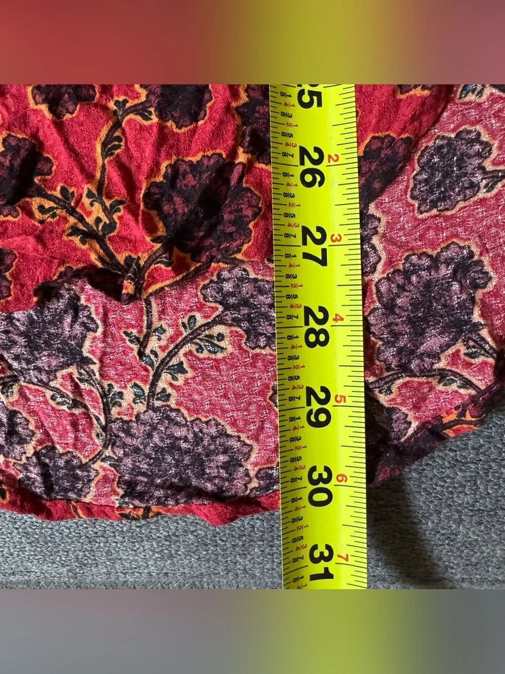 Free People Mia Tunic Top Blouse Floral Red Black Boho Romantic Whimsigoth S